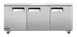 Omcan USA 58019 72" 3-Door Undercounter Freezer, Stainless Steel, 11 cu. ft. 1 image