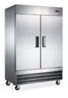 Omcan USA 59025 54" 2-Solid Door Reach-In Freezer, Bottom Mount, 41.3 cu. ft., Stainless Steel 1 image