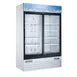 Omcan USA 59032 53" 2-Section White Merchandiser Refrigerator w/ Sliding Glass Door, 45 cu. ft. 1 image