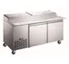 Omcan USA 59043 67" 2-Section Refrigerated Pizza Prep Table w/ 2 Doors, (9) 1/3 Pans 1 image