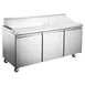 Omcan USA 59048 70" 3-Section Sandwich and Salad Prep Table w/ 3 Doors, 18 Pans 1 image
