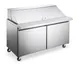Omcan USA 59051 60" Two Section Mega Top Sandwich / Salad Prep Table w/ 2 Doors, 24 Pans 1 image