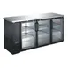 Omcan USA 59062 Refrigerated Back Bar Cabinet w/ 19.6 Cu Ft Capacity, 3 Glass Doors, Black 1 image
