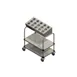 Piper Products 715-2-A15 Tray & Silver Cart w/ (200) 15" x 20" Trays, 2 Stack w/ 15 Cylinder Silver Disp 1 image
