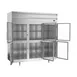Beverage Air PR3HC-1BHG 77.75'' 3-Section Reach-In Refrigerator w/ 6 Glass Half Doors, Top Mounted, Aluminum Interior, 68 cu. ft. 3 image