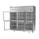 Beverage Air PR3HC-1BHG 77.75'' 3-Section Reach-In Refrigerator w/ 6 Glass Half Doors, Top Mounted, Aluminum Interior, 68 cu. ft. 4 image