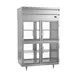 Beverage Air PRD2HC-1BHG 52" 2-Section Pass-Thru Refrigerator w/ 8 Glass Half-Doors, Top Mounted, 48.3 cu. ft. 1 image