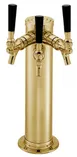 Perlick 4026TF2 Draft Beer Dispensing Tower, Tarnish-Free Brass Finish, 3 Faucet 1 image