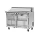 Turbo Air PST-48-G-N 48" Two Section Sandwich / Salad Prep Table w/ 2 Glass Doors, 12 Pans 1 image