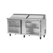 Turbo Air PST-72-G-N 72" Two Section Sandwich / Salad Prep Table w/ 2 Glass Doors, 18 Pans 1 image
