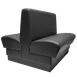 QA Group Olympic OLY48D-ADV27 48”Long Black Double Booth w/ Upholstered Plain Back and Seat 1 image