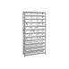 Quantum 1275-109CL Heavy-Duty Galvanized Steel 13 Shelf Shelving Unit w/ 36 Clear Bins Capacity  1 image