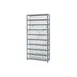 Quantum 1275-201CL Heavy-Duty Galvanized Steel 10 Shelf Shelving Unit w/ 72 Clear Bins Capacity  1 image