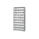 Quantum 1275-202CL Heavy-Duty Galvanized Steel 10 Shelf Shelving Unit w/ 45 Clear Bins Capacity  1 image