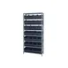Quantum 1275-423 Heavy-Duty Galvanized Steel 8 Shelf Shelving Unit w/ 28 Bins Capacity  1 image