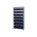 Quantum 1275-425 Heavy-Duty Galvanized Steel 8 Shelf Shelving Unit w/ 21 Bins Capacity  1 image