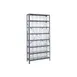 Quantum 1275-SB802CL Heavy-Duty Galvanized Steel 8 Shelf Shelving Unit w/ 35 Clear Bins Capacity  1 image