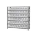 Quantum 1839-103CL Heavy-Duty Galvanized Steel 7 Shelf Shelving Unit w/ 48 Clear Bins Capacity 1 image