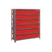 Quantum 1839-602 Heavy-Duty Galvanized Steel 7 Shelf Shelving Unit w/ 36 Bins Capacity 3 image