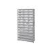 Quantum 1875-110CL Heavy-Duty Galvanized Steel 13 Shelf Shelving Unit w/ 36 Clear Bins Capacity  1 image