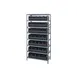 Quantum 1875-461 Heavy-Duty Galvanized Steel 8 Shelf Shelving Unit w/ 35 Bins Capacity  1 image