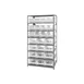 Quantum 2475-950952CL Heavy-Duty Galvanized Steel 8 Shelf Shelving Unit w/ 24 Clear Bins Capacity 1 image