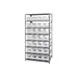 Quantum 2475-950CL Heavy-Duty Galvanized Steel 8 Shelf Shelving Unit w/ 28 Clear Bins Capacity 1 image
