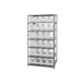 Quantum 2475-951CL Heavy-Duty Galvanized Steel 8 Shelf Shelving Unit w/ 24 Clear Bins Capacity  1 image