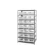 Quantum 2475-952CL Heavy-Duty Galvanized Steel 8 Shelf Shelving Unit w/ 21 Clear Bins Capacity  1 image