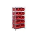 Quantum 2475-953954 Heavy-Duty Galvanized Steel 8 Shelf Shelving Unit w/ 13 Bins Capacity 1 image