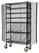 Quantum M1448-69MIXSECBK Mobile Security Wine Rack, 48"W x 18"D x 69"H, 3 Wire Shelves, 6 Dividers, Black Epoxy, NSF 1 image