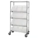 Quantum MWRS-5-92060 NSF 5 Shelf Chrome Mobile Bin Systems Wire Shelving Unit - 36" x 18" x 63" 1 image