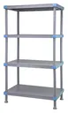 Quantum QP246074SS-4 NSF Millenia Gray Polymer 4 Shelf Solid Shelving Unit - 60" x 24" x 74" 1 image