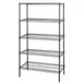 Quantum WR63-2460P-5 NSF 5 Shelf Green Epoxy Wire Shelving Starter Kit - 60" x 24" x 63" 1 image