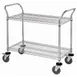 Quantum WRSC-1836-2 Stainless Steel 2-Shelf Wire Utility Cart - 18" x 36" x 37-1/2" 1 image