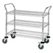 Quantum WRSC-1842-3 Stainless Steel 3-Shelf Wire Utility Cart - 18" x 42" x 37-1/2" 1 image