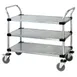 Quantum WRSC-2448SS-3S Stainless Steel Wire & Solid 3-Shelf Utility Cart - 24" x 48" x 37-1/2" 1 image