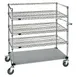 Quantum WRSC4-54-2436FS Stainless Steel Wire & Solid 3-Shelf Medical Cart - 24" x 36" x 60" 1 image
