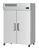 RefrigerationX XF47-2-N 51-3/4" 2-Solid Door Reach-In Freezer, Top Mounted, 42 cu. ft., Stainless Steel Front, Aluminum Sides 1 image