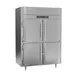 Victory RFSA-2D-S1-EW-HD-HC 58" 2-Section Reach-In Refrigerator Freezer Combo w/ 4 Half Solid Doors, Aluminum Interior 1 image