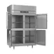 Victory RFSA-2D-S1-HD-HC 52" 2-Section Reach-In Refrigerator Freezer Combo w/ 4 Half Solid Doors, Aluminum Interior 4 image