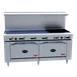 Royal Range of California RDR-10G12 72" Gas Restaurant Range w/ (10) Open Burners, 12" Griddle, (2) Standard Ovens, 390.000 BTU 1 image