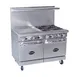 Royal Range of California RR-4G24 48" Gas Restaurant Range w/ (4) Open Burners, 24" Griddle, (2) Space Saver Ovens, 214.000 BTU 1 image