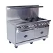 Royal Range of California RR-6G24 60" Gas Restaurant Range w/ (6) Open Burners, 24" Griddle, (2) Standard Ovens, 290.000 BTU 1 image