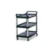 Rubbermaid FG409100BLA Xtra™ Black 3-Shelf Utility / Bus Cart w/ 100 lb. Capacity 1 image