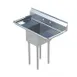 Sapphire Manufacturing SMS-1620D 52" One Compartment Sink, 16"W x 20"L Bowl With 2 Drainboards 1 image