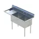 Sapphire Manufacturing SMS-2-2020L 62" Two Compartment Sink, 20"W x 20"L Bowl With Left-Hand Drainboard 1 image