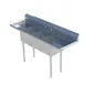 Sapphire Manufacturing SMS-3-1515D 75" Three Compartment Sink, 15"W x 15"L Bowl w/2 Drainboards 1 image