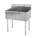 Sapphire Manufacturing SMSQ2424-2 51" Two Compartment Sink, 24"W x 24"L Bowl Without Drainboard 1 image