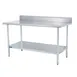 Sapphire Manufacturing SMTB-3048S 48" Open Base Work Table with Undershelf, 5" B.splash / 18 G. Top 1 image